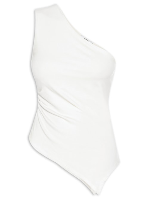 Blusa Feminina Ombro Único Drapeada - Off White