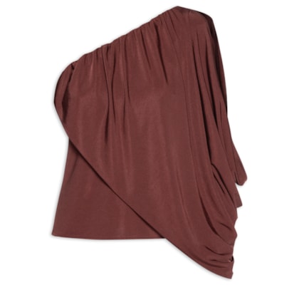 Blusa Feminina Ombro Único - Marrom