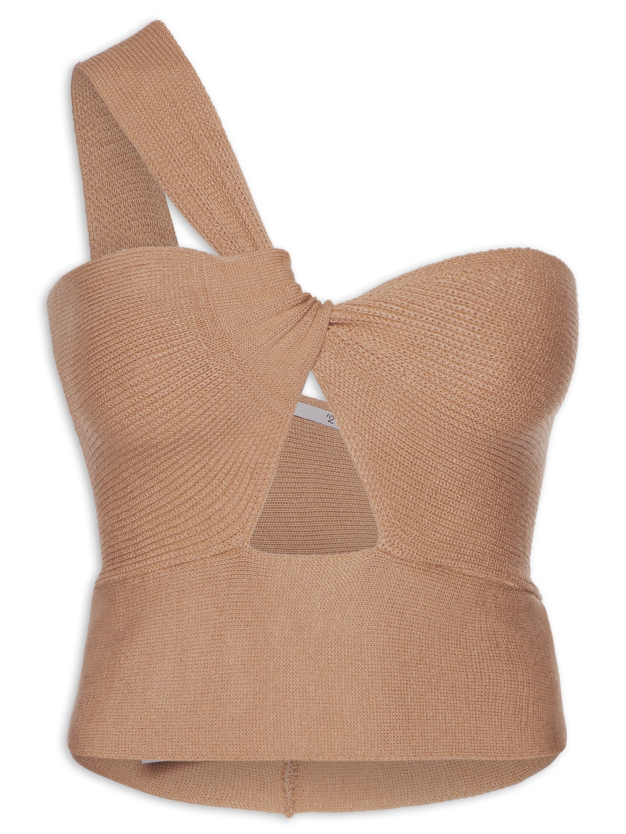 Blusa Feminina Ombro único Tricot - Bege