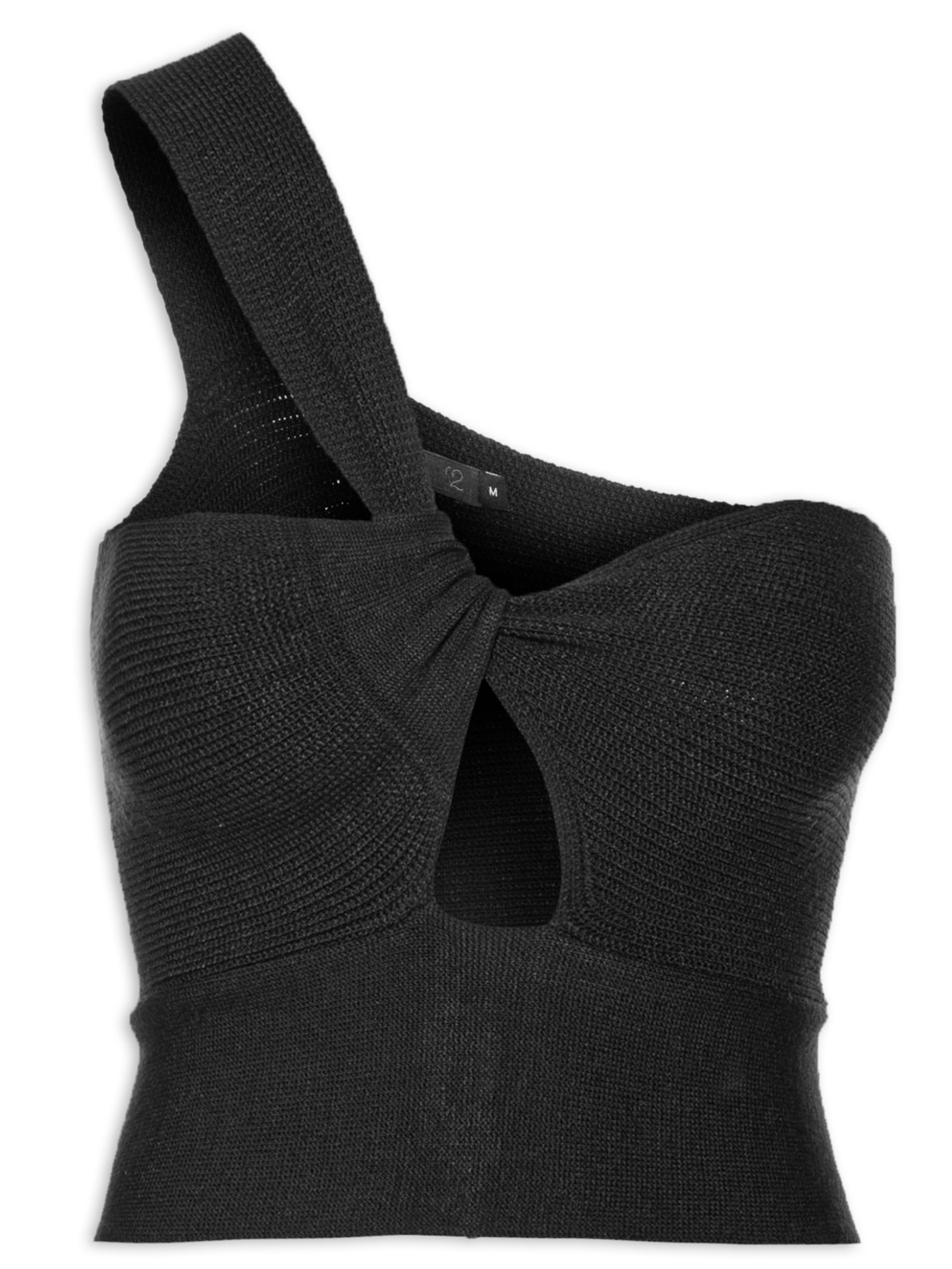 Blusa Feminina Ombro único Tricot - Preto