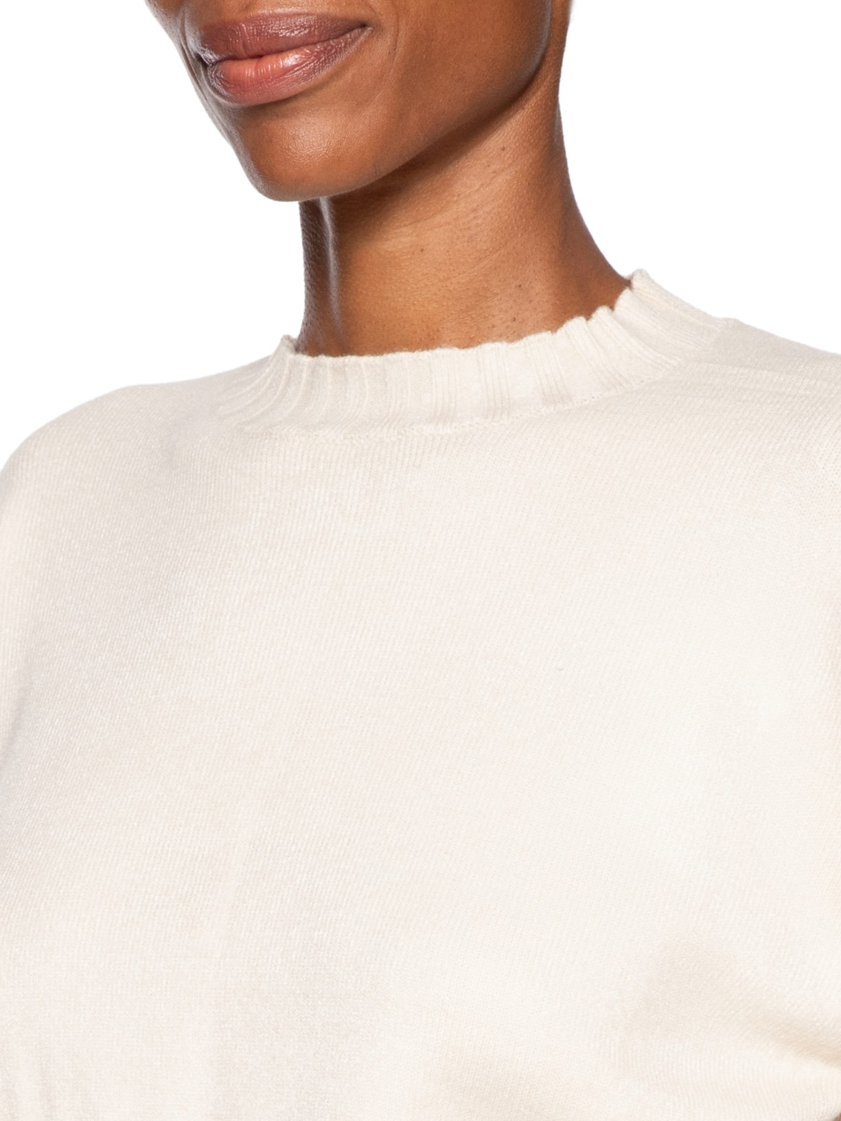 Blusa Feminina Ombros Deslocados Em Tricot Bege '2Essential