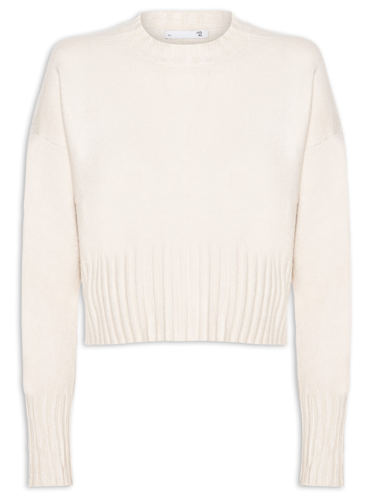 Blusa Feminina Ombros Deslocados Em Tricot - Bege