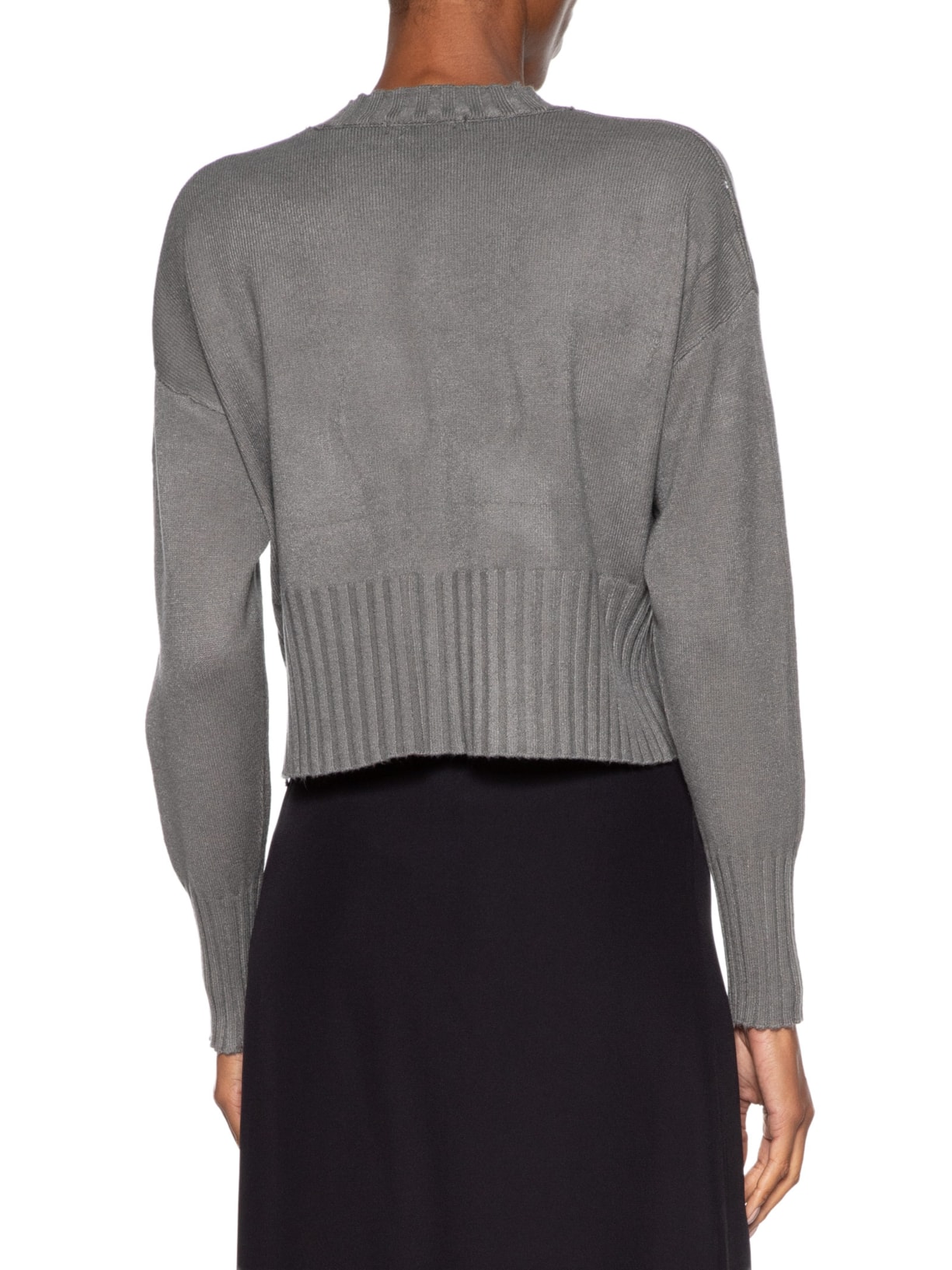 Blusa Feminina Ombros Deslocados Em Tricot Cinza '2Essential