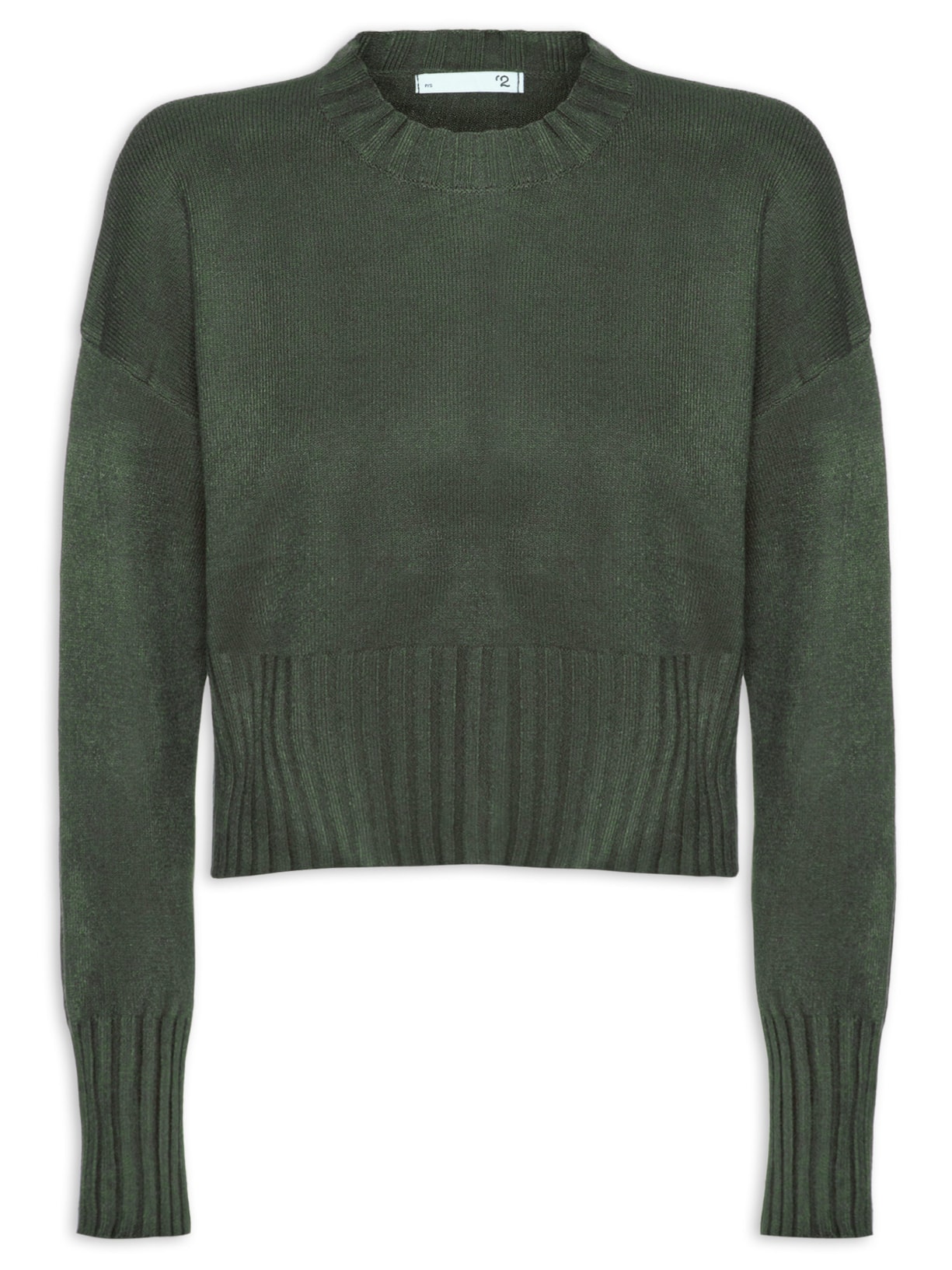 Blusa Feminina Ombros Deslocados Em Tricot Verde '2Essential