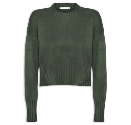 Blusa Feminina Ombros Deslocados Em Tricot - Verde