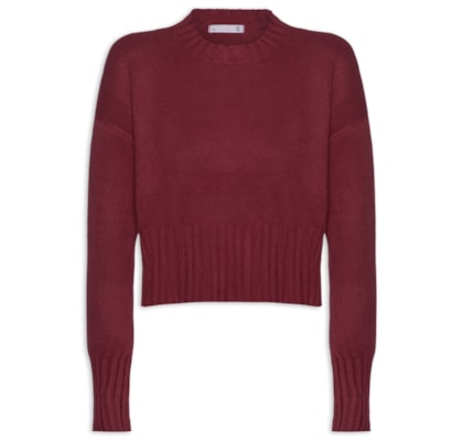 Blusa Feminina Ombros Deslocados Em Tricot - Vermelho