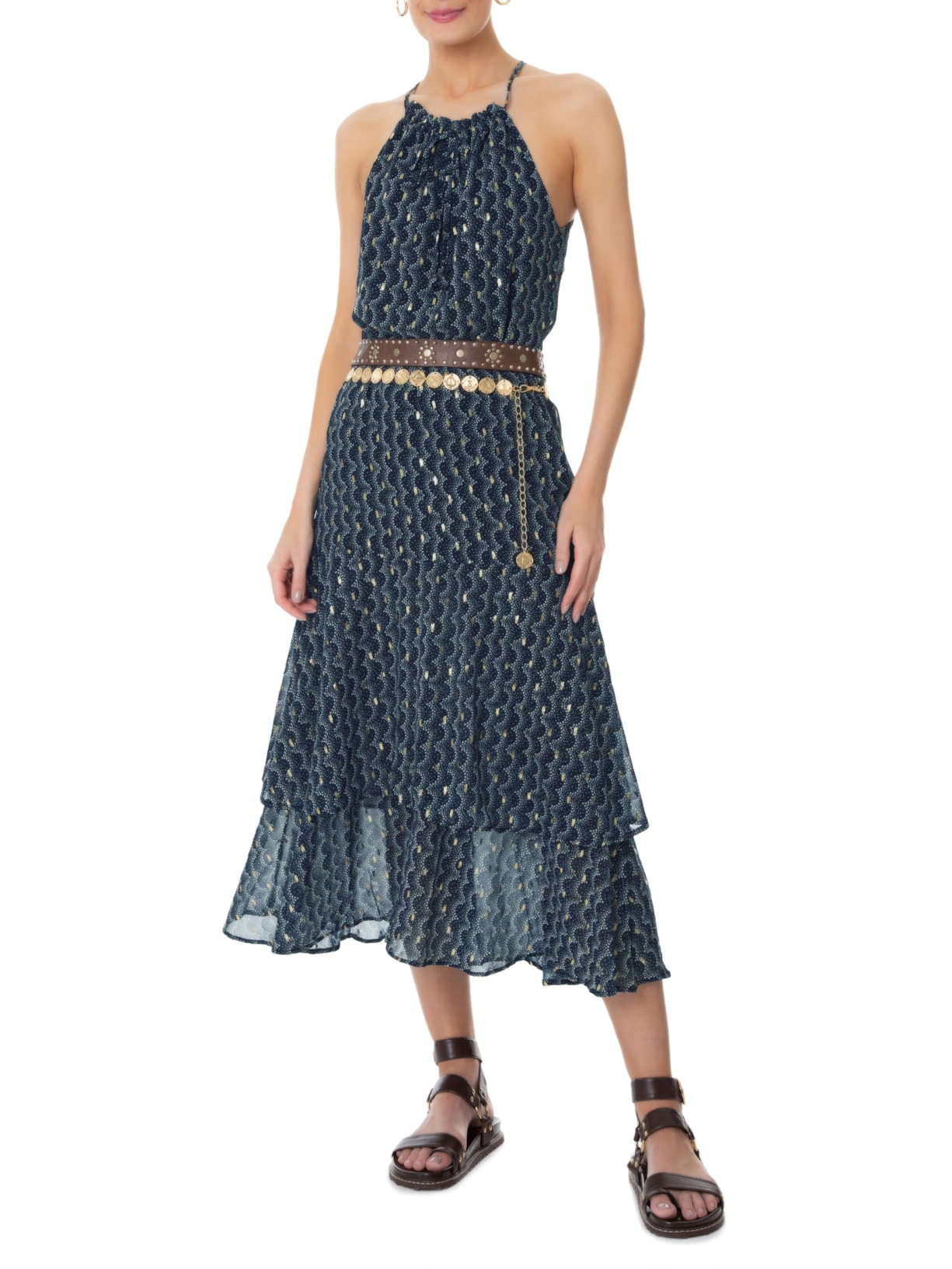 Blusa Feminina Ondas Azul Maria Filó