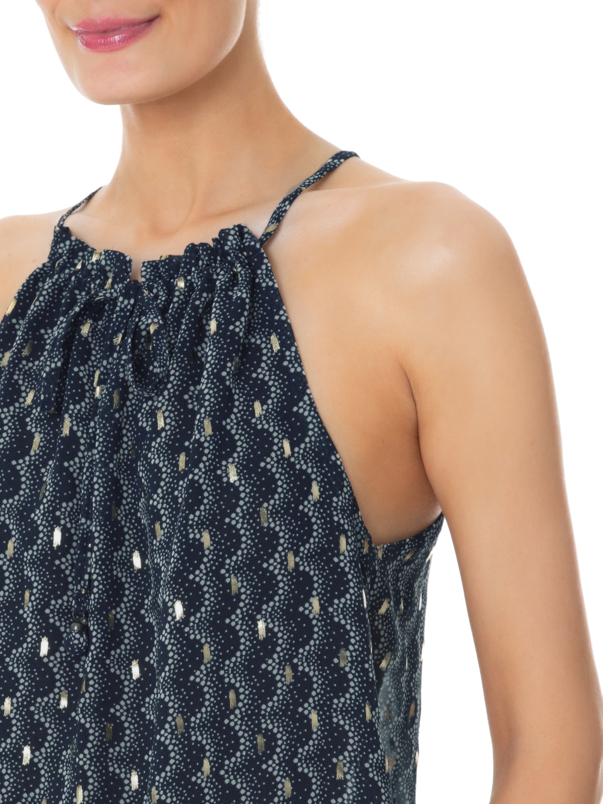 Blusa Feminina Ondas Azul Maria Filó