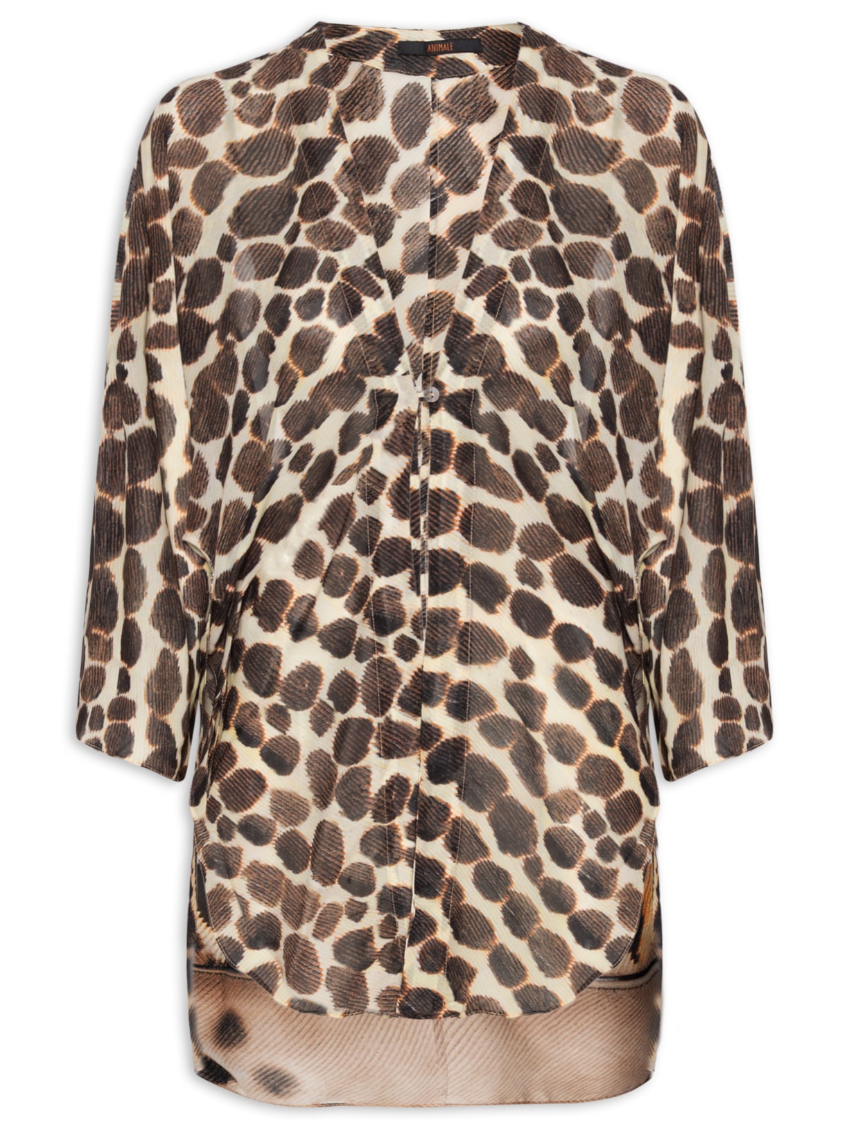 Blusa Feminina Overtop Amarração Barrado Pois Pernas Marrom Animale