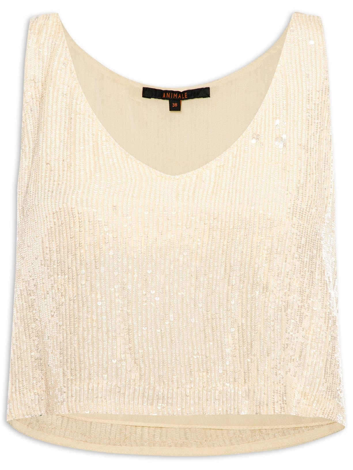 Blusa Feminina Paetê Pastel - Bege