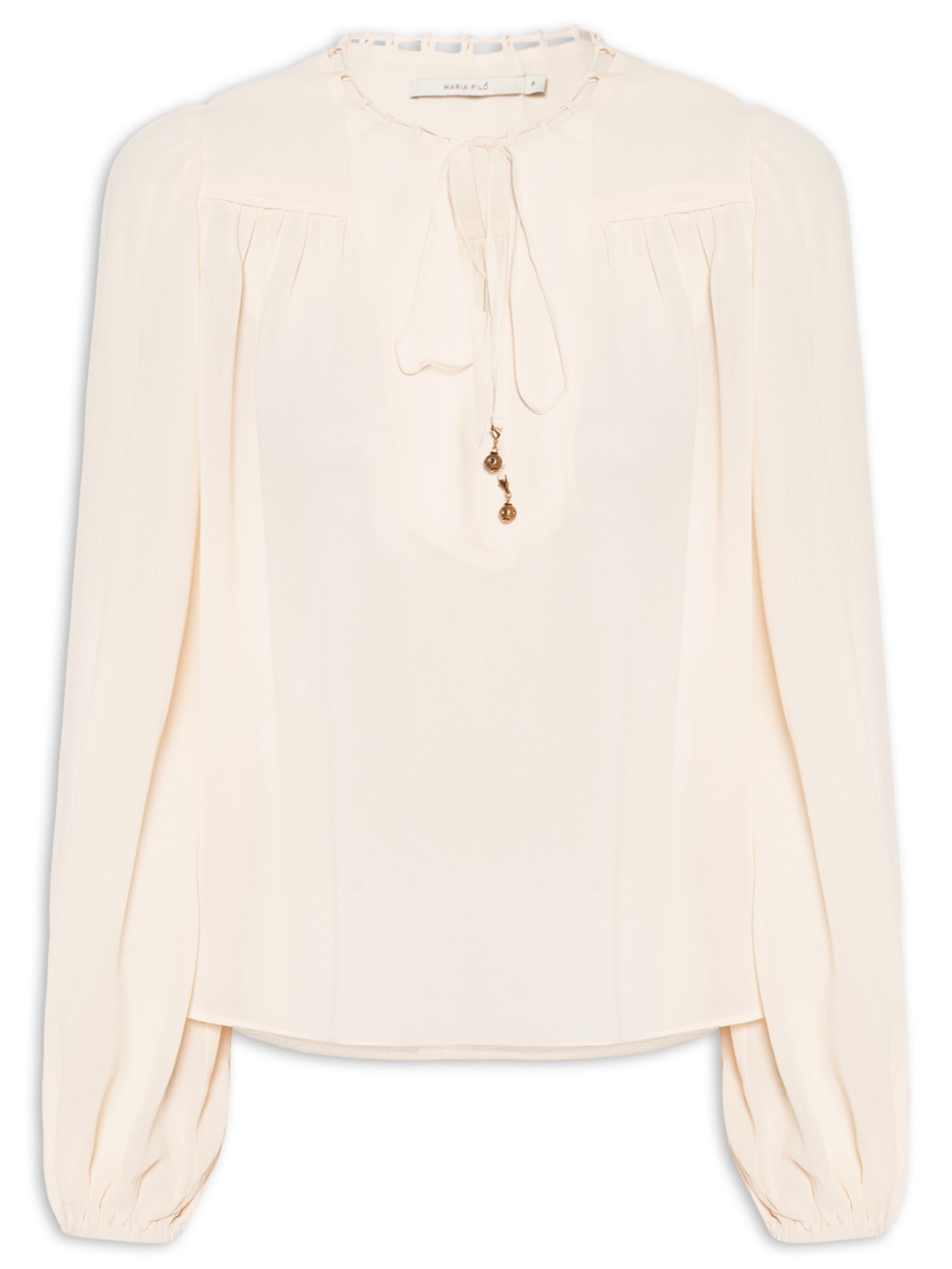 Blusa Feminina Pala Franzida Ggt Bege Maria Filó