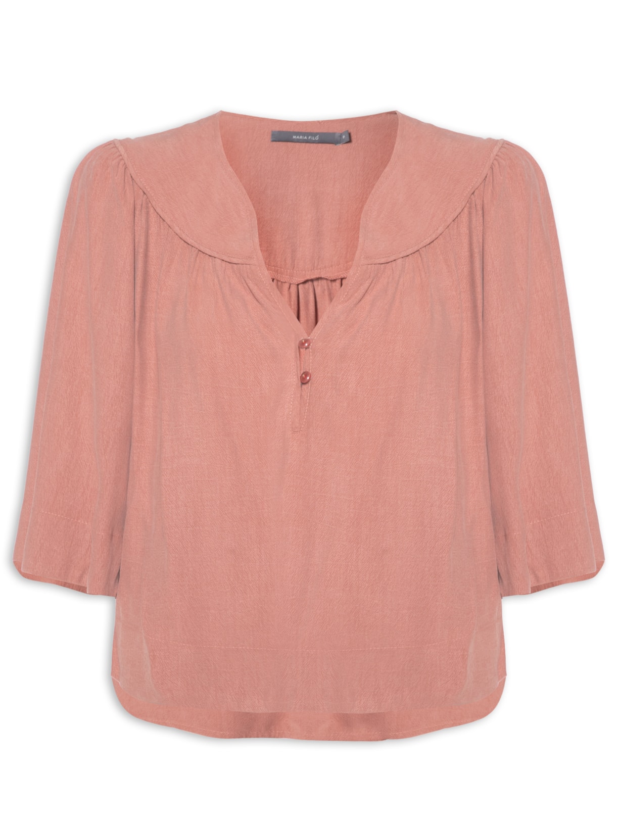 Blusa Feminina Pala Pesponto Botões - Vermelho