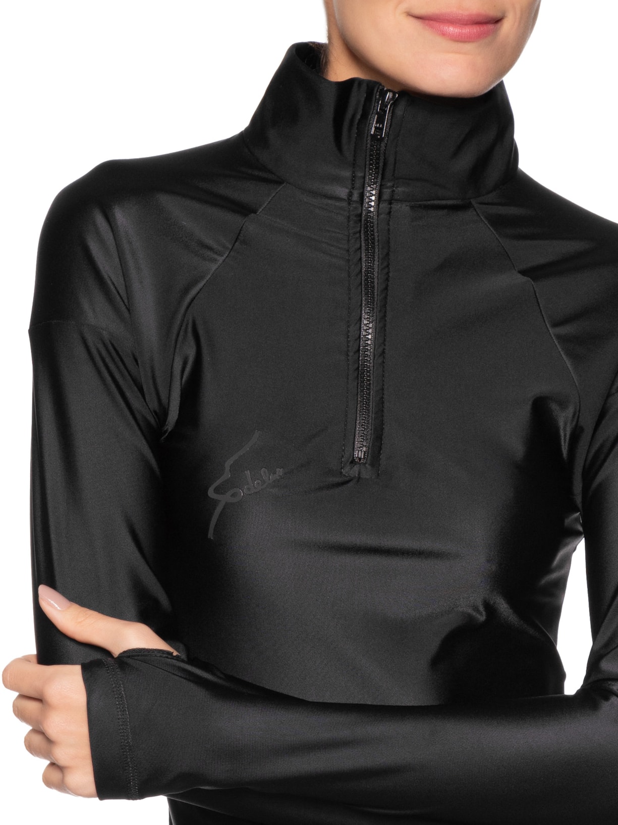 Blusa Feminina Pelle Manga Longa Preto Lo De Lui + Le Barb