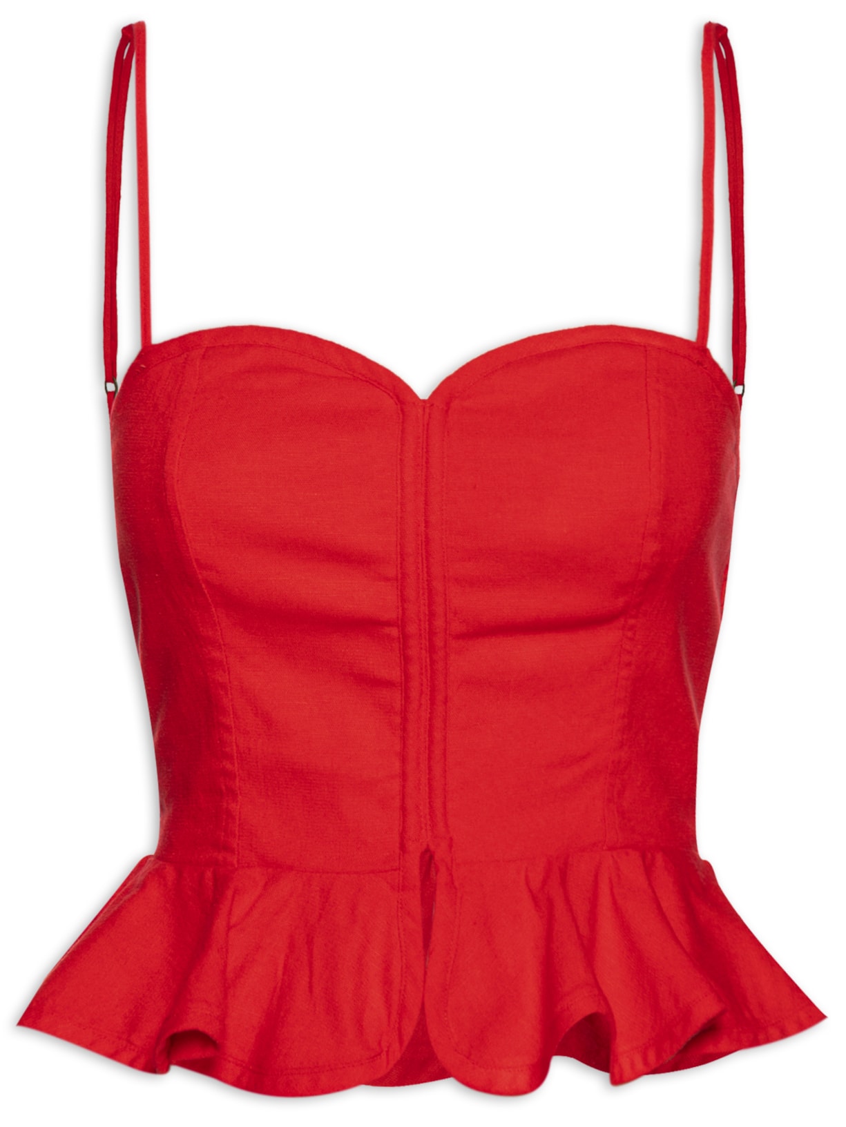 Blusa Feminina Peplum Corselet - Vermelho