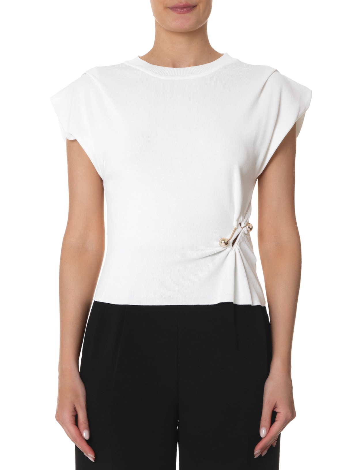 Blusa Feminina Piercing Branco  Le Lis