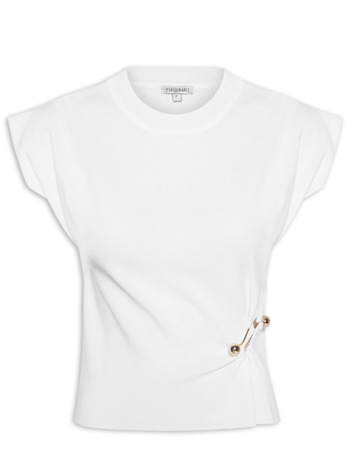 Blusa Feminina Piercing Branco  Le Lis