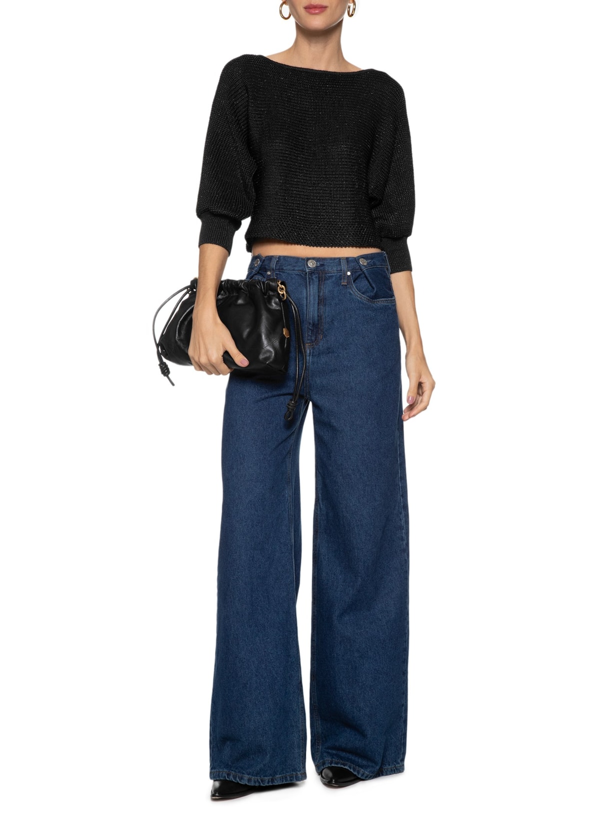 Blusa Feminina Plissa II Preto  Le Lis