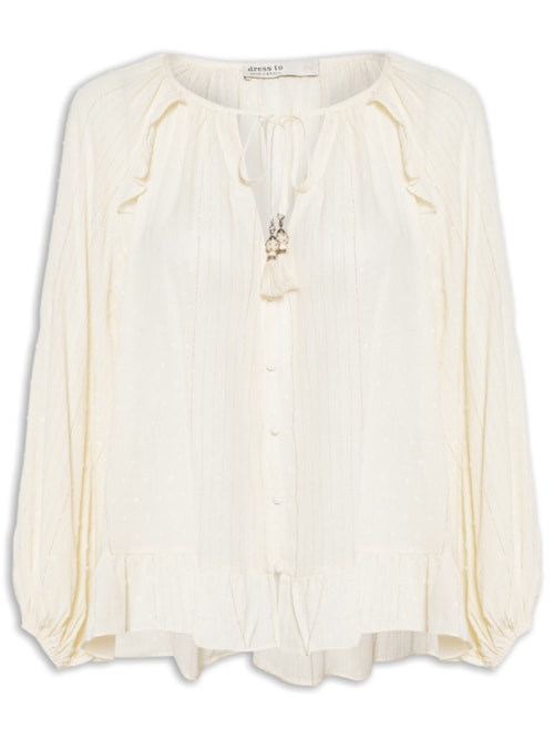 Blusa Feminina Poá Lurex - Amarelo