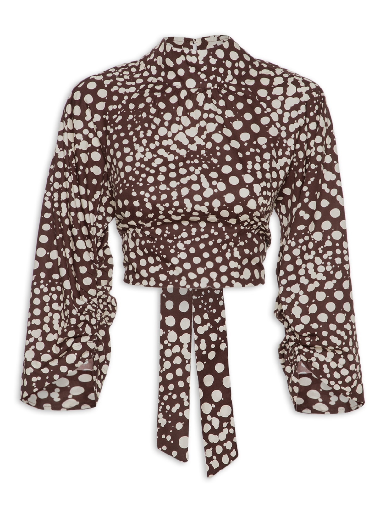 Blusa Feminina Pois Vitral - Marrom