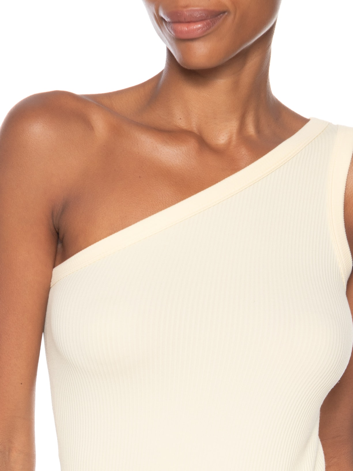 Blusa Feminina Poliamida Ombro Único Amarelo Basiq