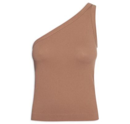 Blusa Feminina Poliamida Ombro Único - Marrom