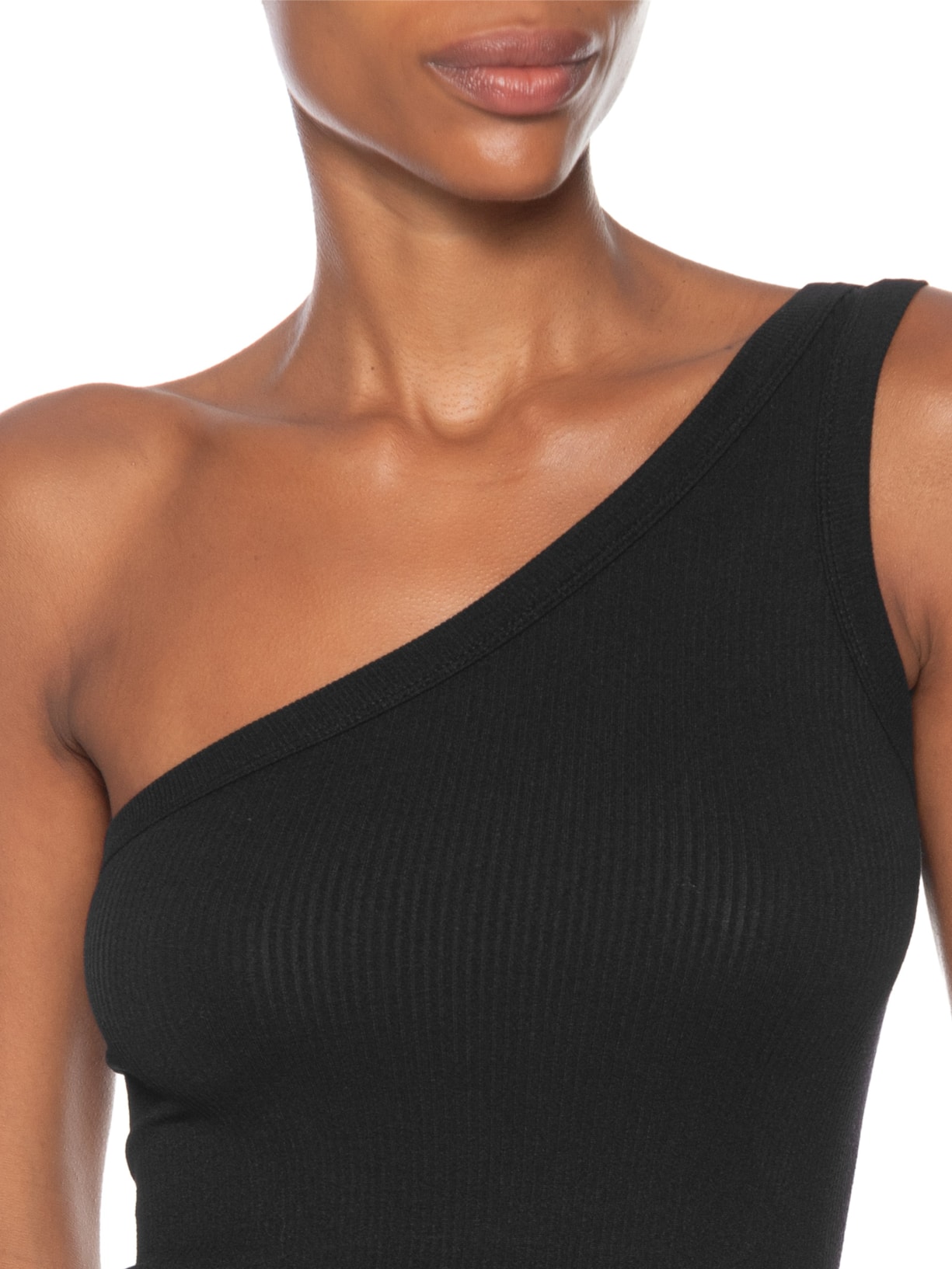 Blusa Feminina Poliamida Ombro Único Preto Basiq