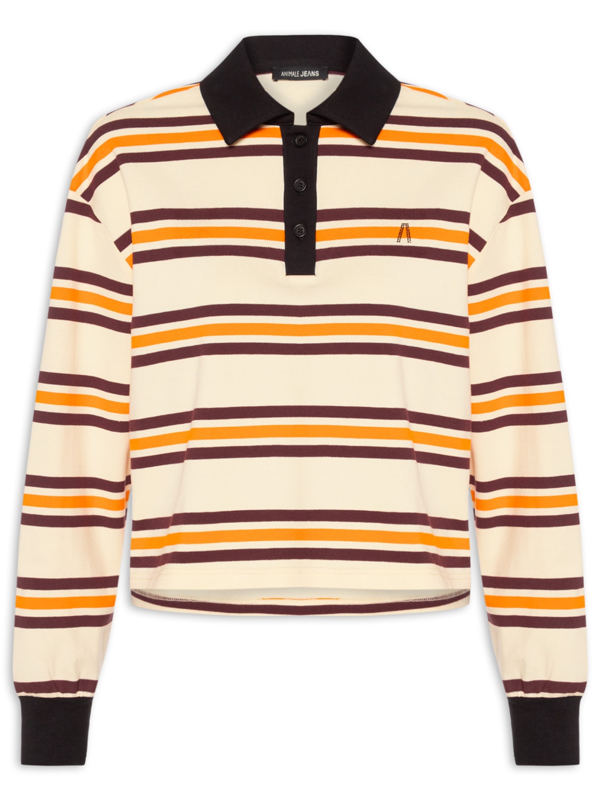 Blusa Feminina Polo De Malha Listrada - Amarelo