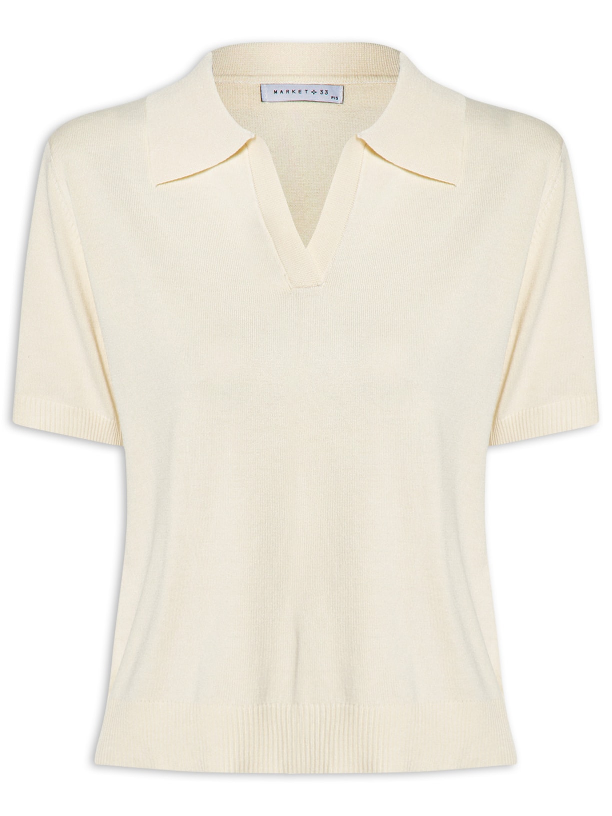 Blusa Feminina Polo em Tricot Amarelo Market 33