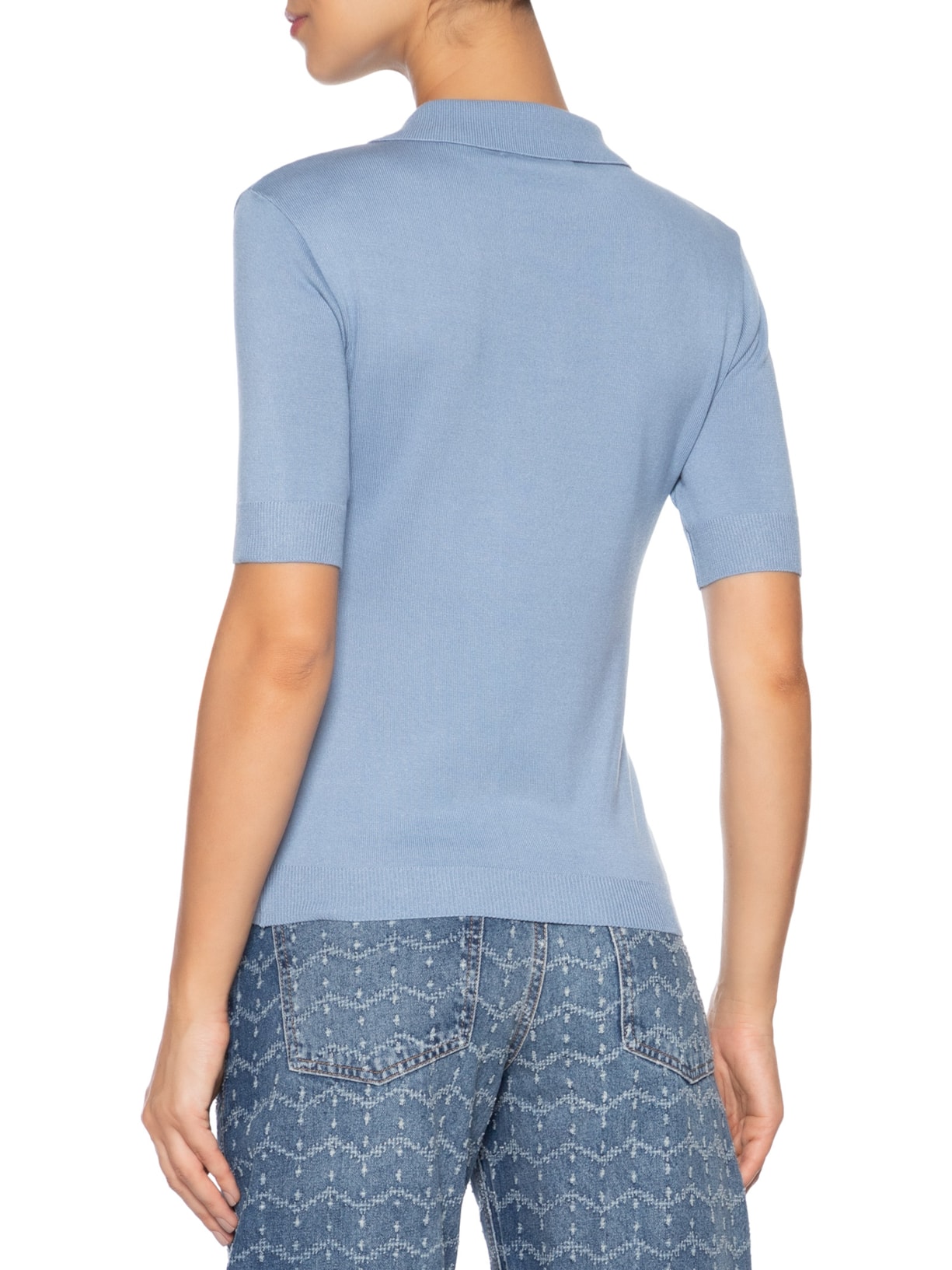 Blusa Feminina Polo Núbia Azul Carol Bassi + Maria Rudge