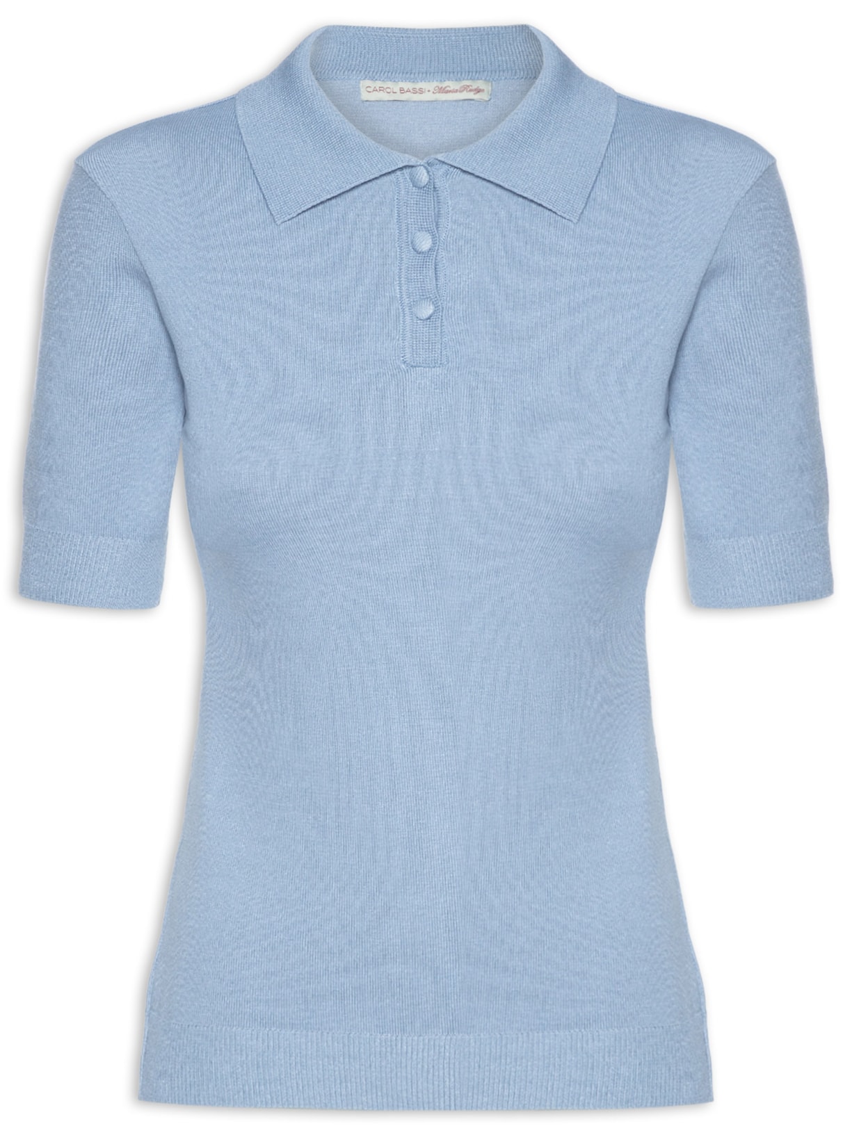 Blusa Feminina Polo Núbia Azul Carol Bassi + Maria Rudge