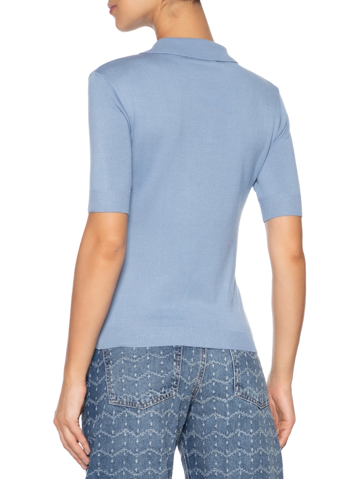 Blusa Feminina Polo Núbia Azul Carol Bassi + Maria Rudge