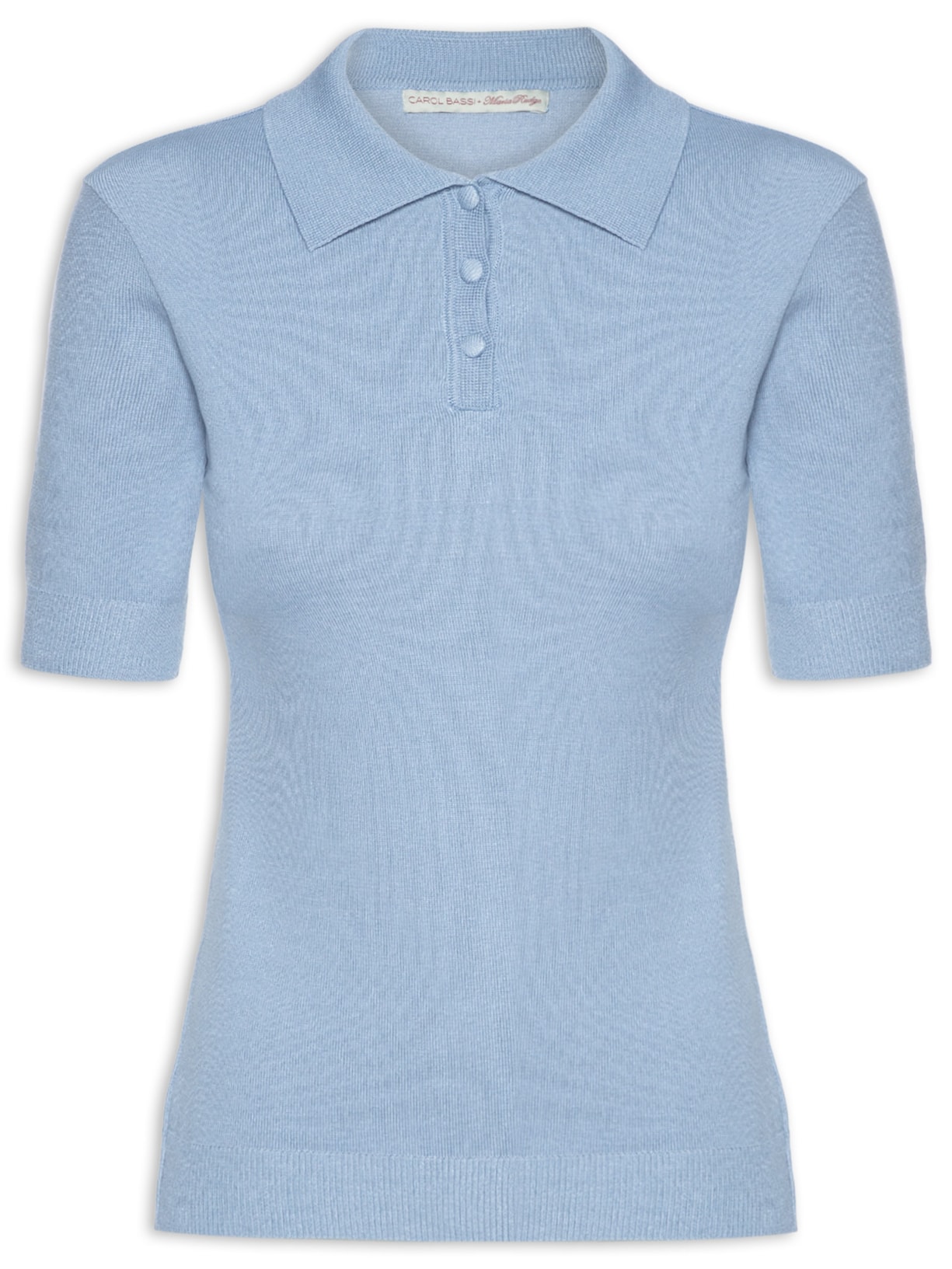 Blusa Feminina Polo Núbia Azul Carol Bassi + Maria Rudge