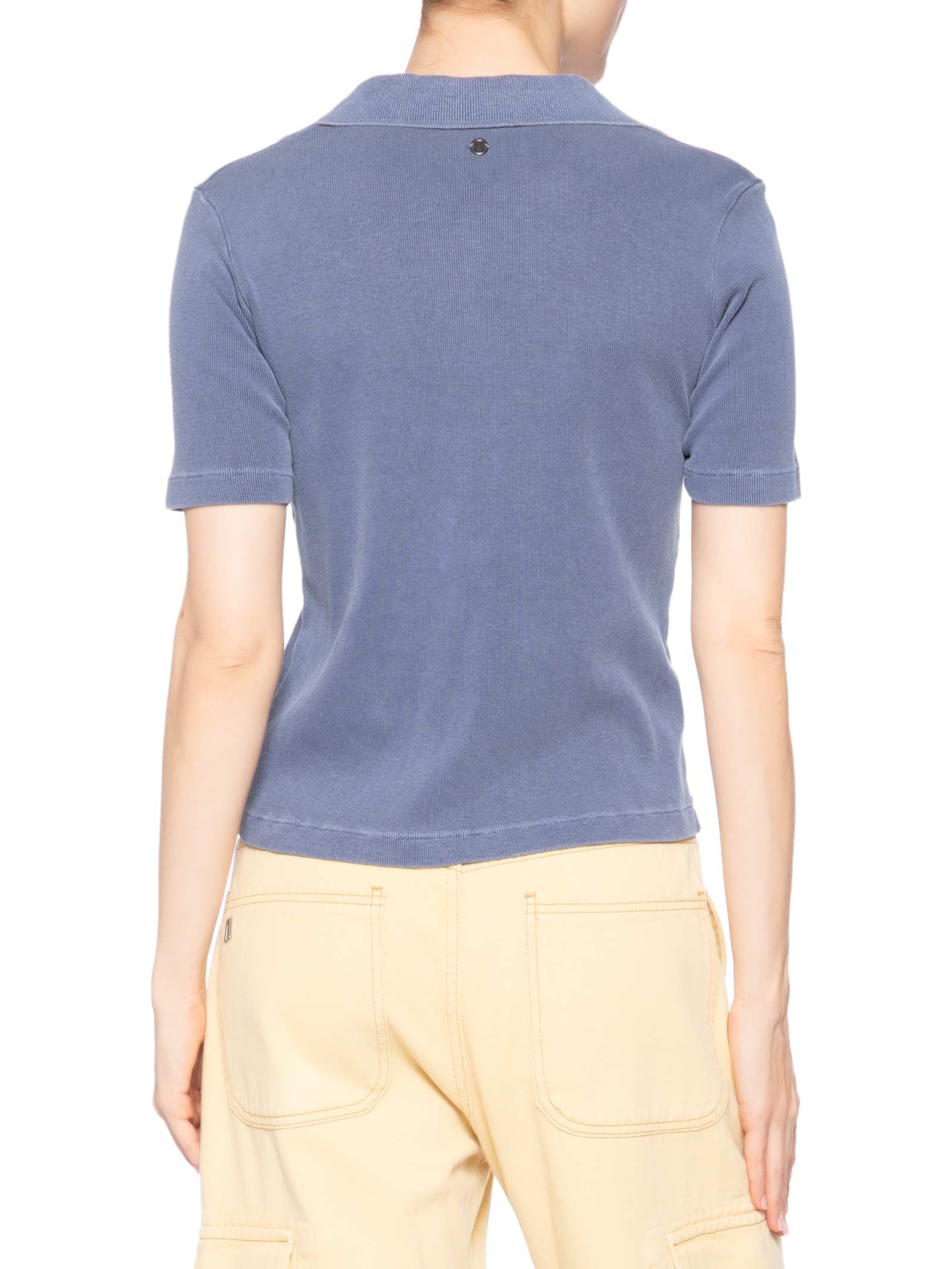 Blusa Feminina Polo Raglan Estonada Azul Animale Jeans