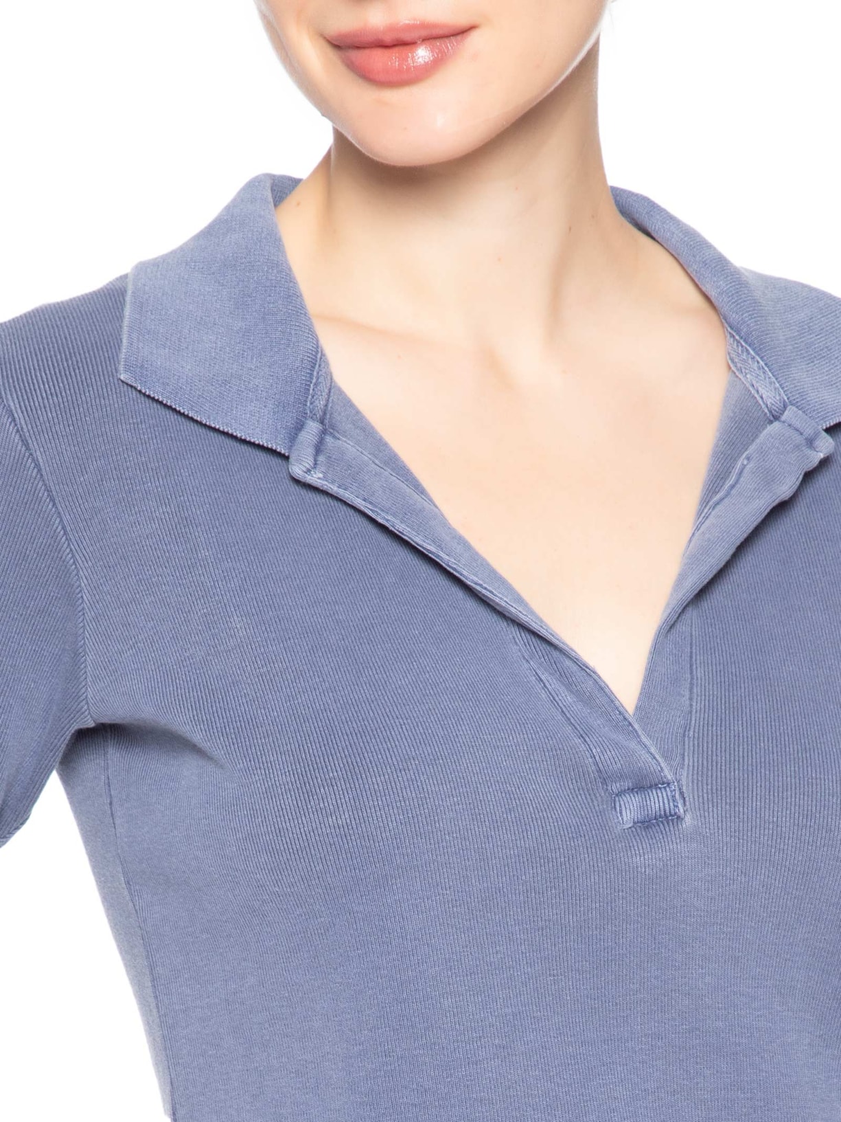 Blusa Feminina Polo Raglan Estonada Azul Animale Jeans