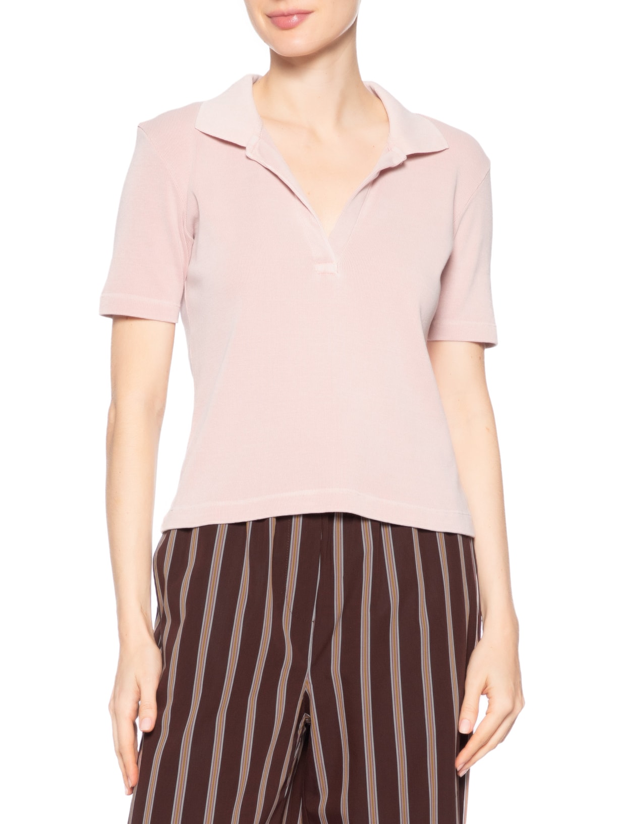 Blusa Feminina Polo Raglan Estonada Rosa Animale Jeans