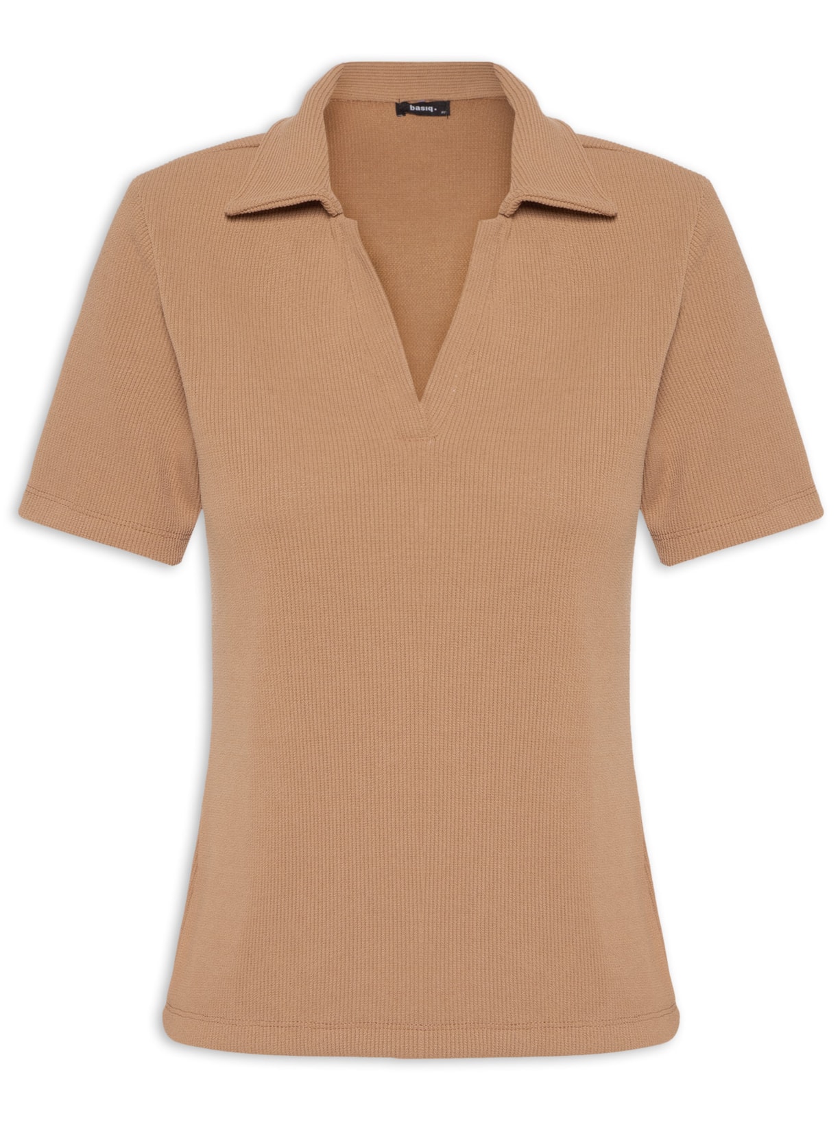 Blusa Feminina Polo Texturizada - Marrom