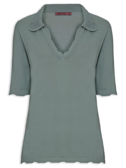 Blusa Feminina Polo Tricot Trash V27 - Azul