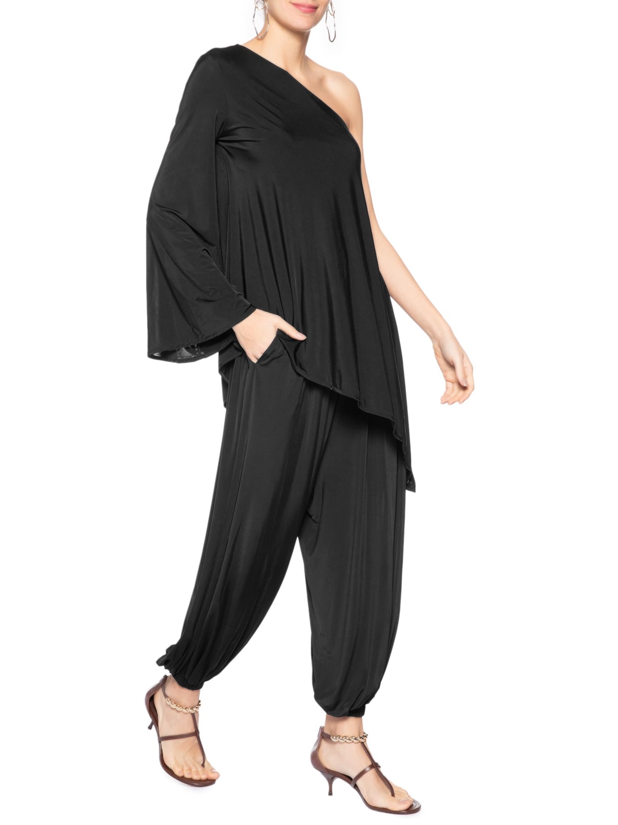 Blusa Feminina Ponta Ombro Só Jersey Preto Animale