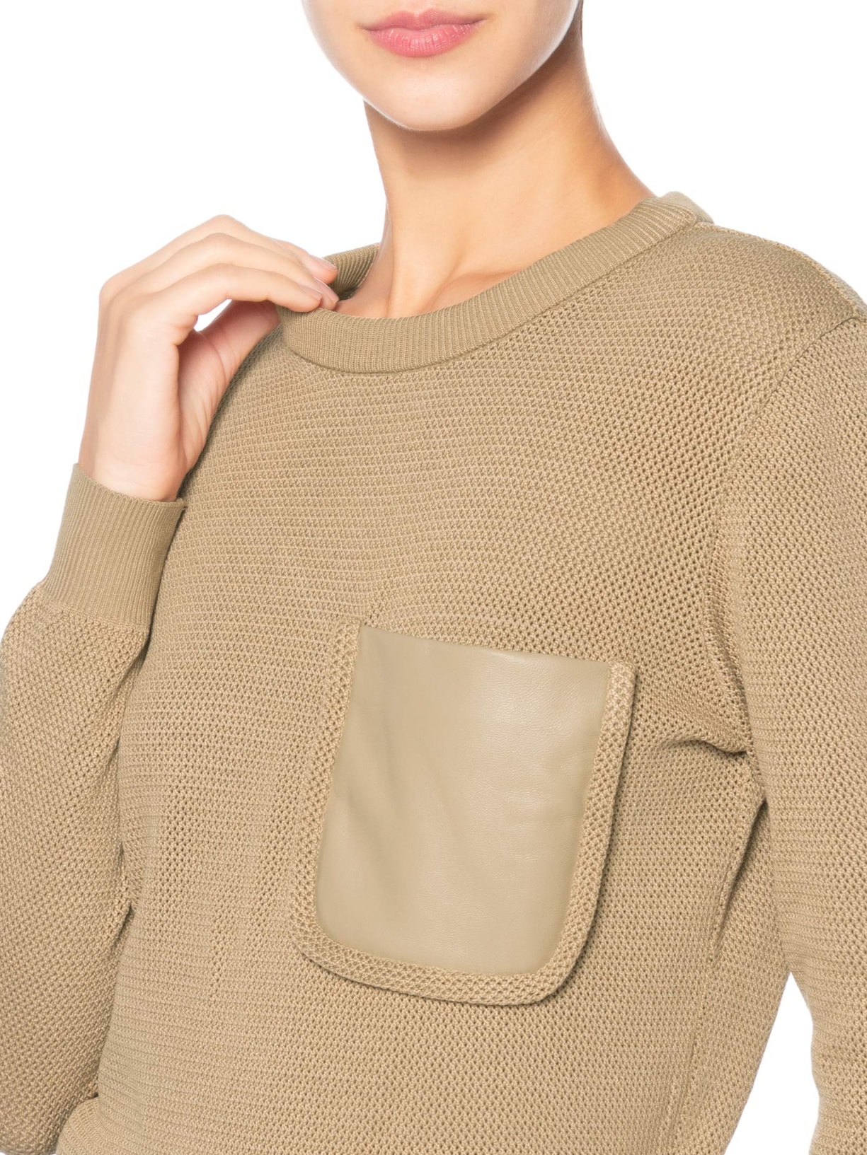 Blusa Feminina Pool Tricot Telado Bege Coven