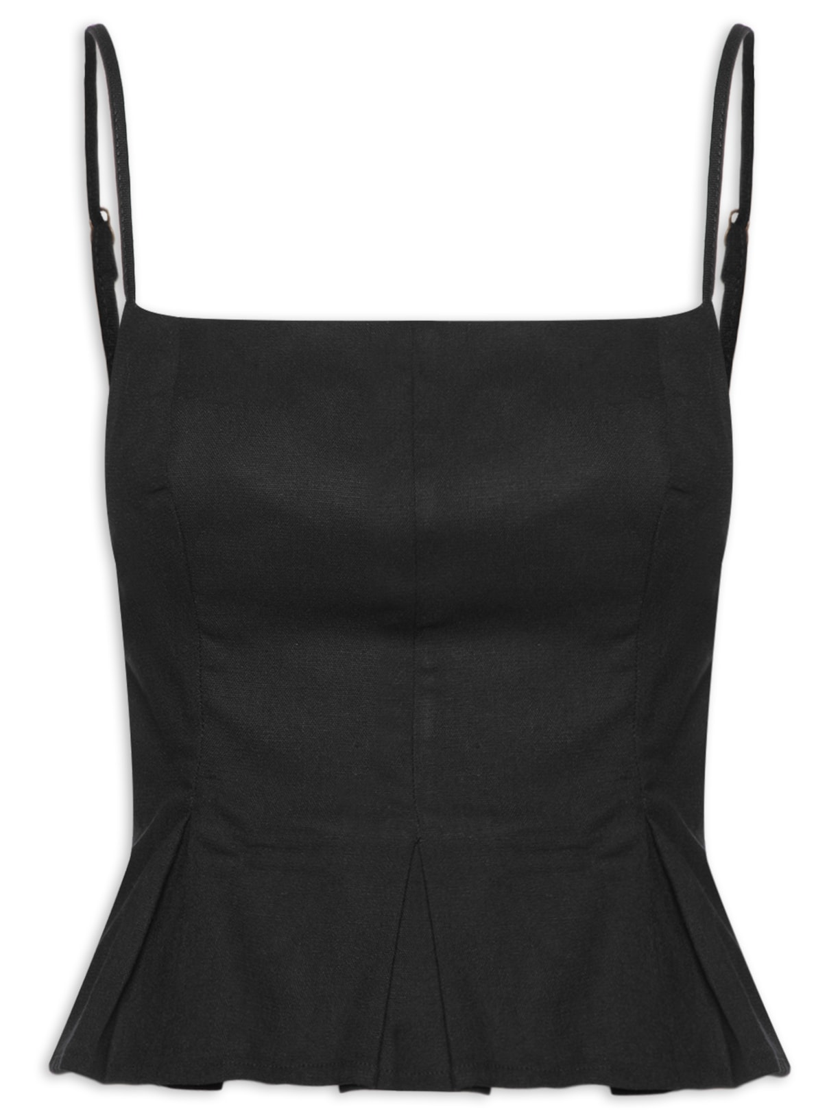 Blusa Feminina Pregas Frente - Preto