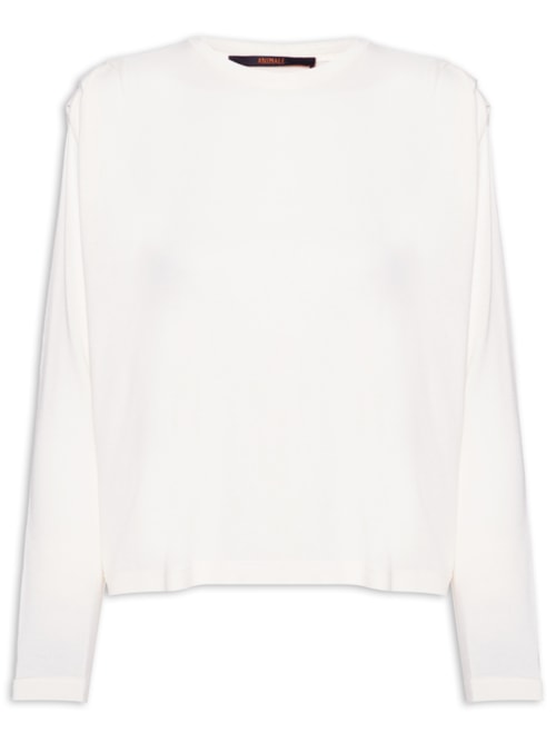 Blusa Feminina Pregas Ombro - Branco