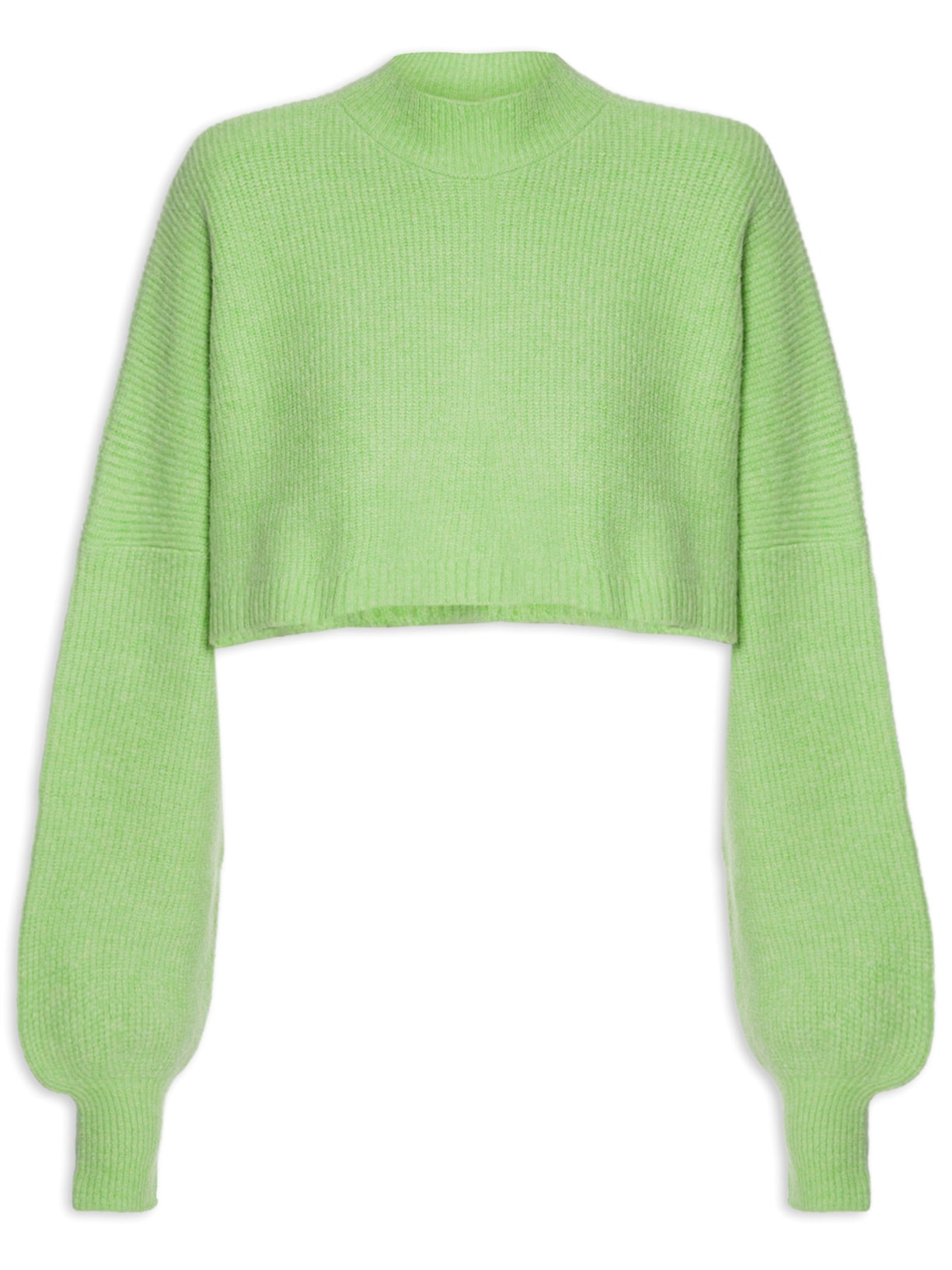 Blusa Feminina Pull Cropped Tricot - Verde