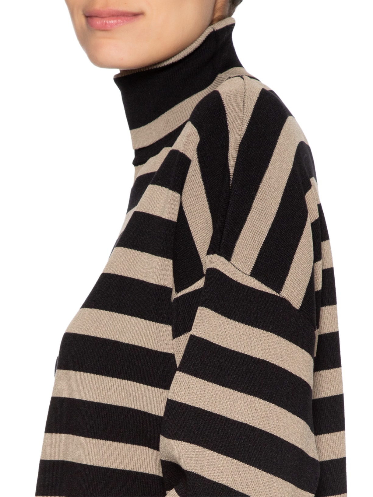 Blusa Feminina Pull De Tricot Amplo Listrado Preto Animale Jeans