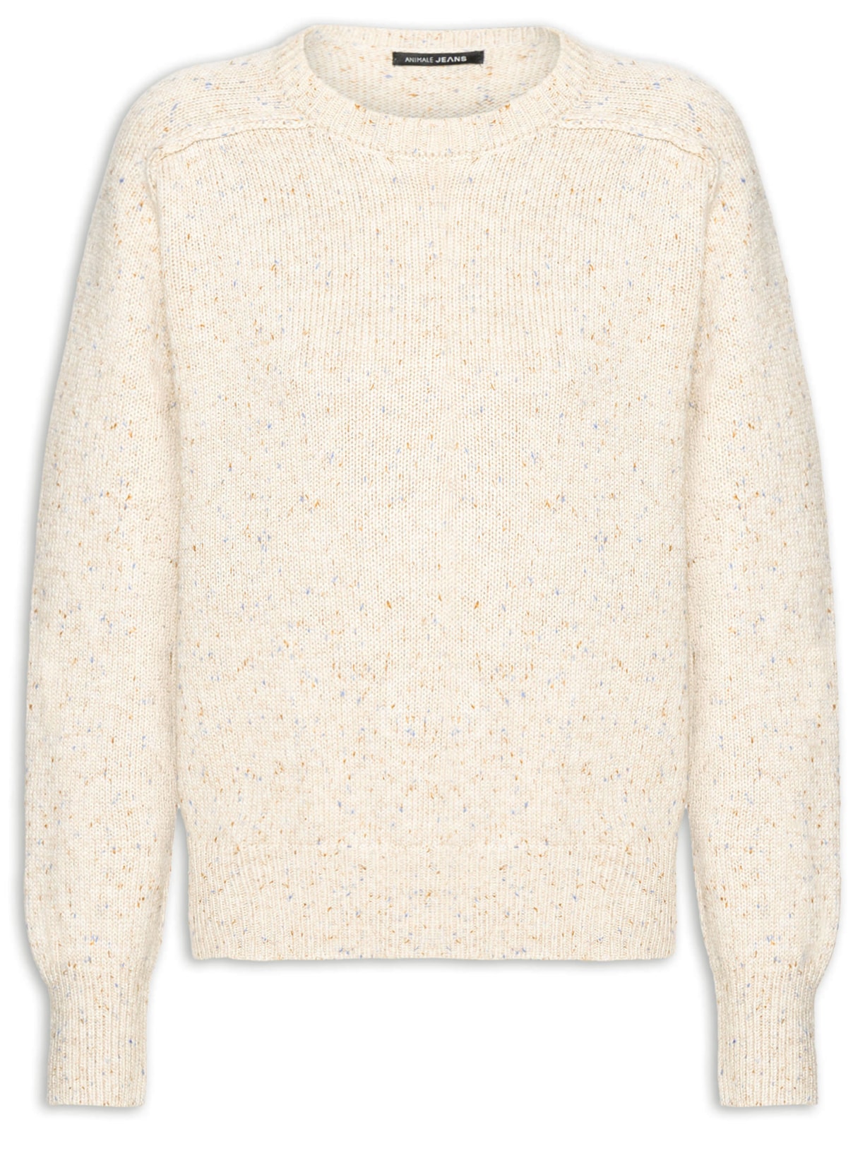 Blusa Feminina Pull De Tricot Bege Animale Jeans