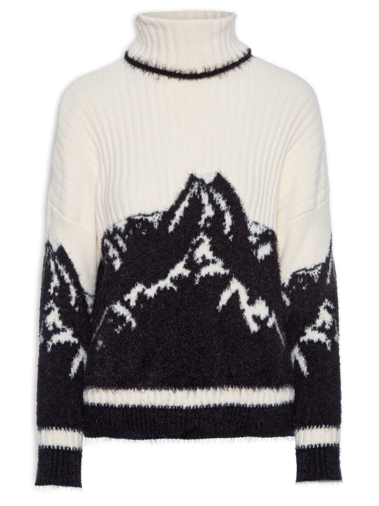 Blusa Feminina Pull Montanhas Rochosas - Branco