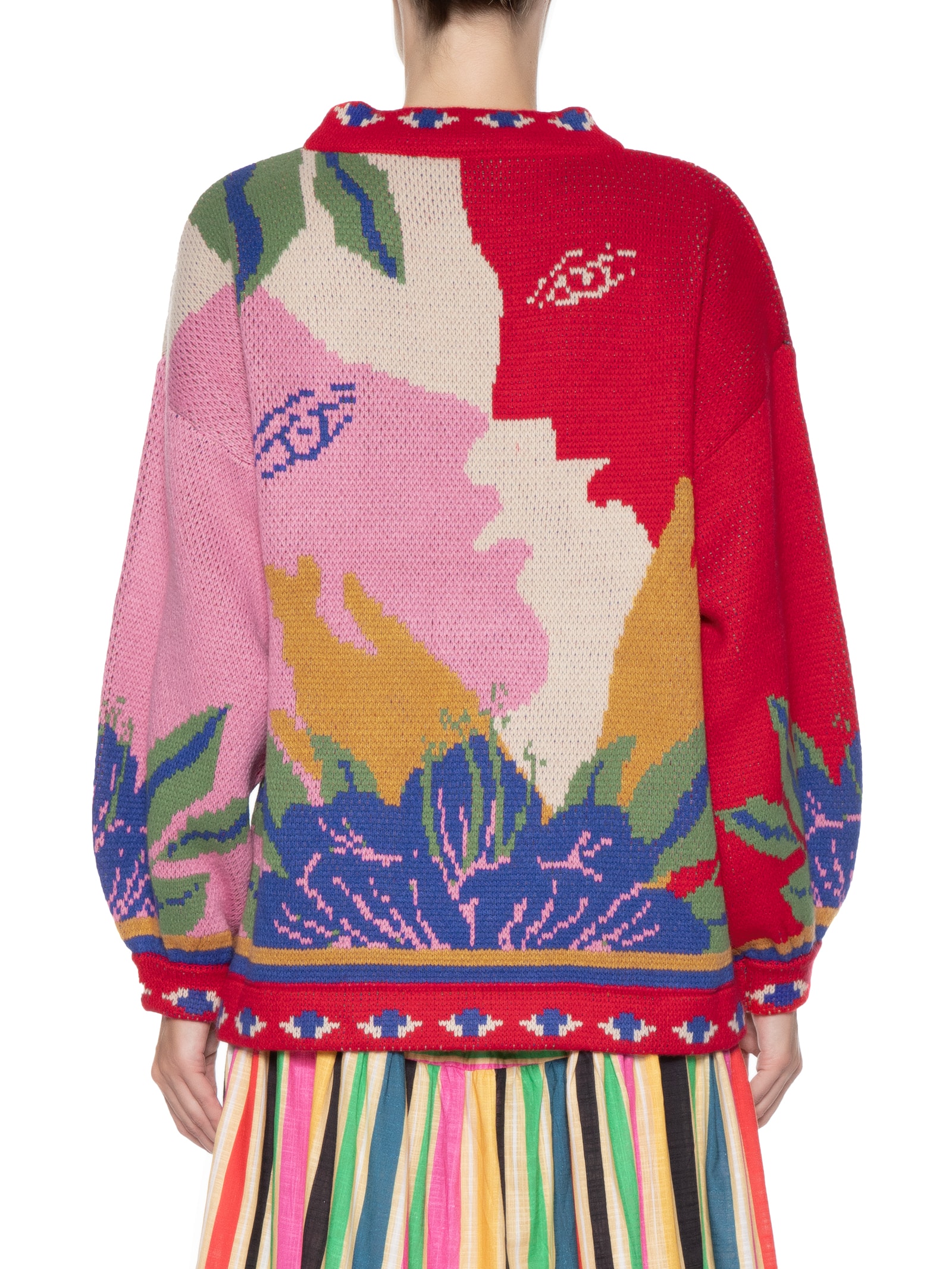 Blusa Feminina Pull Tricot Lenço Surreal - Vermelho - Farm