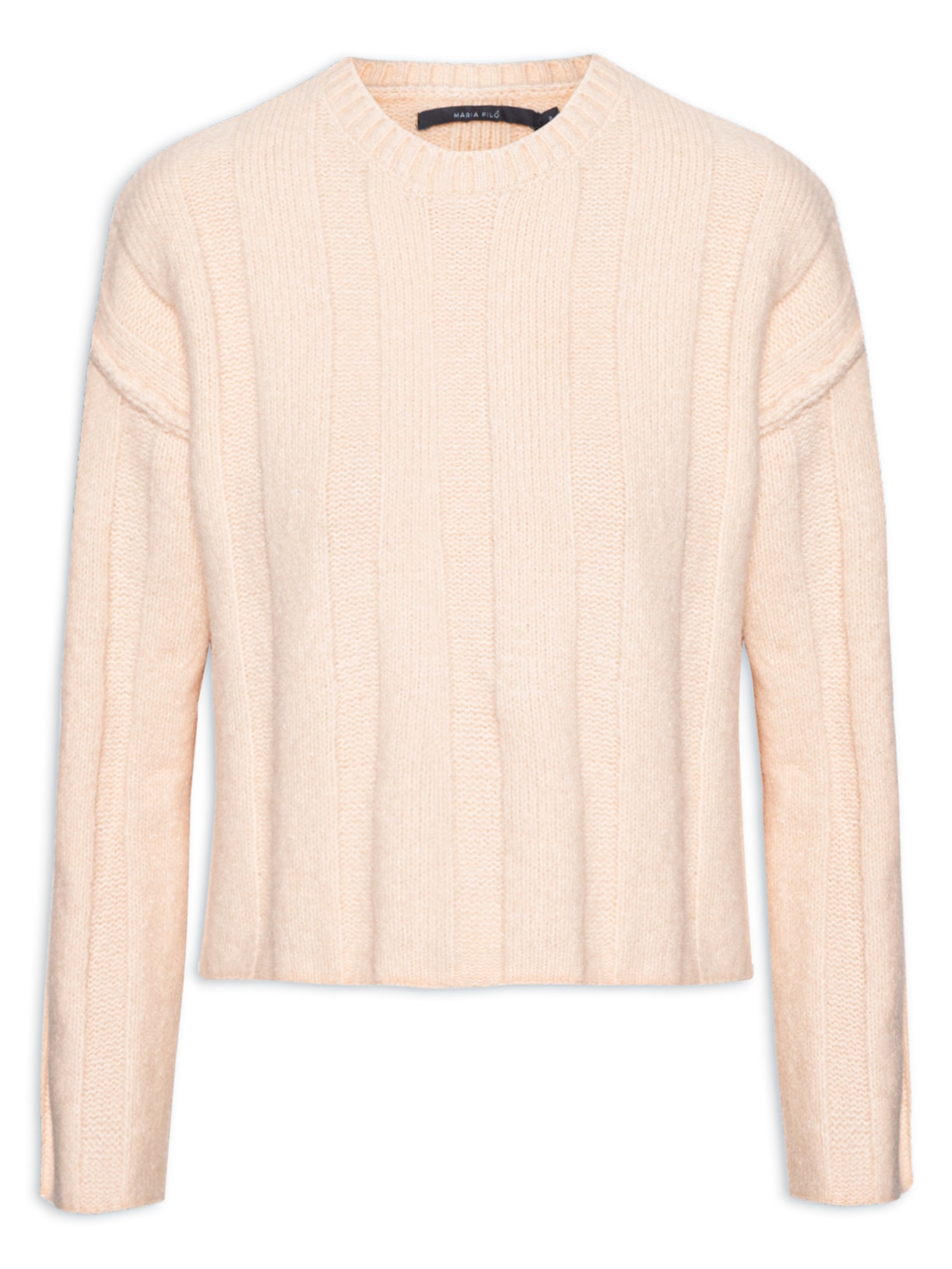 Blusa Feminina Pull Tricot Listra De Texturas - Bege