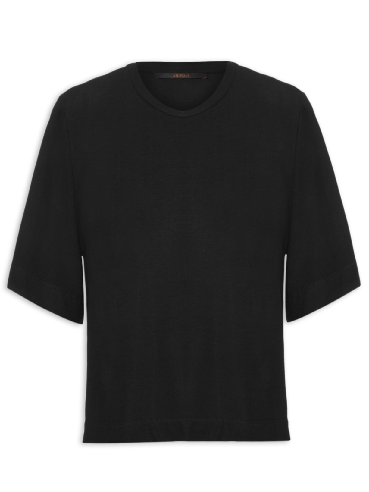 Blusa Feminina Quadradinha Manga Godê - Preto