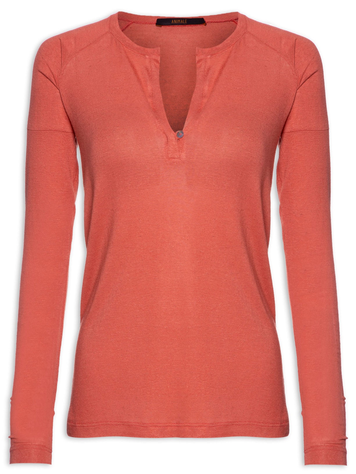 Blusa Feminina Raglan Desconstruída Argila - Vermelho