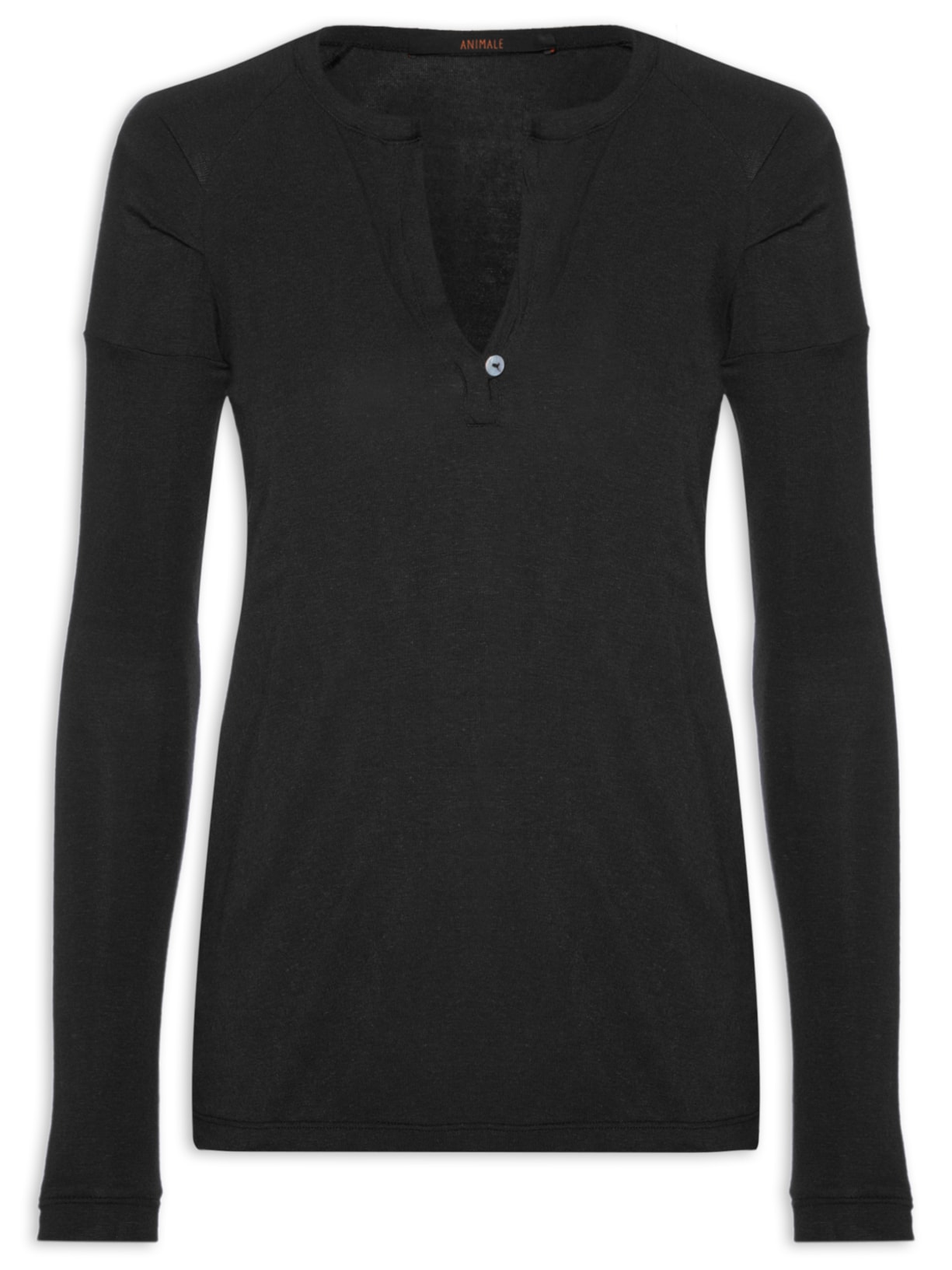 Blusa Feminina Raglan Desconstruída Basic - Preto